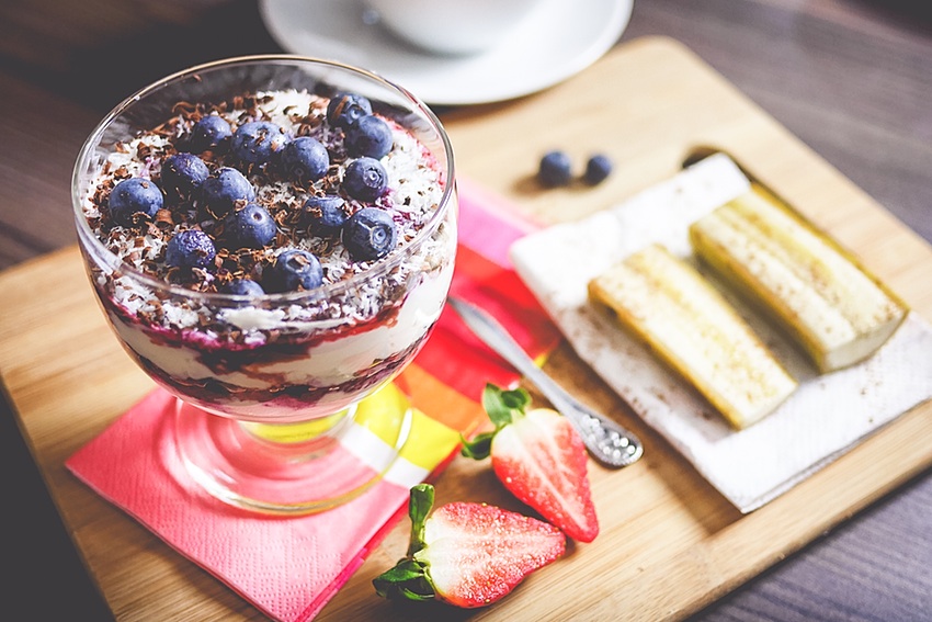 Healthy Morning Dessert: Blueberries Sundae