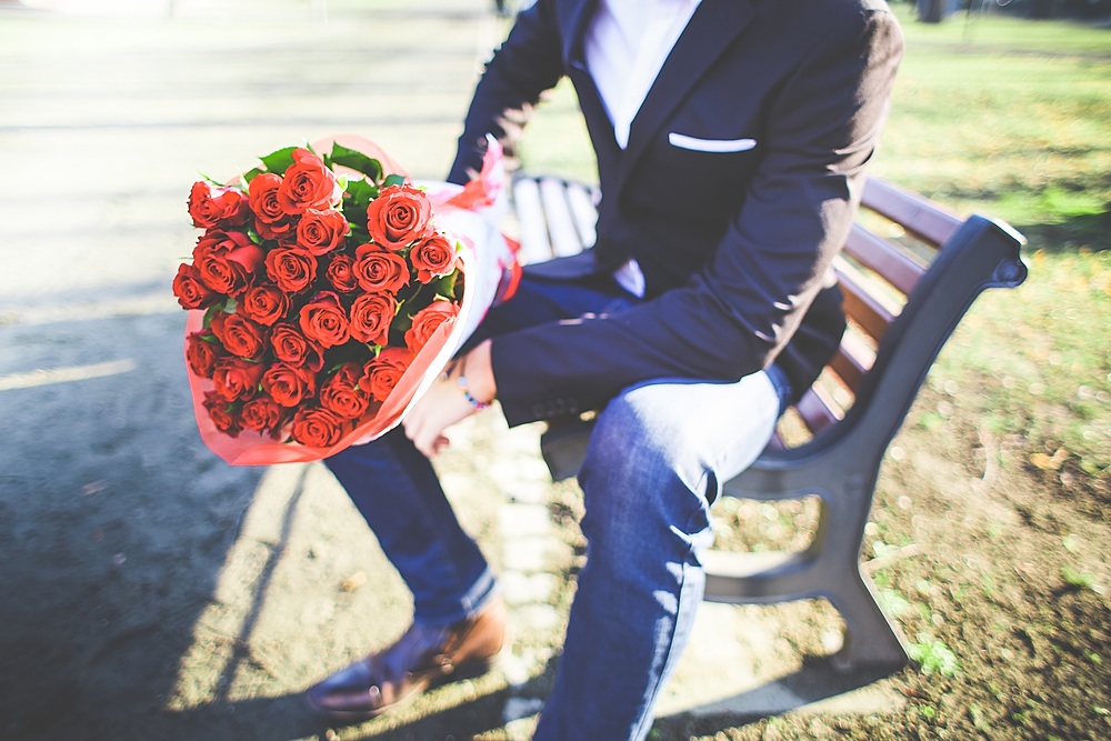 Man with a Bouquet of Roses